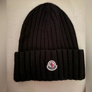 Moncler Classic Black Knit Beanie
